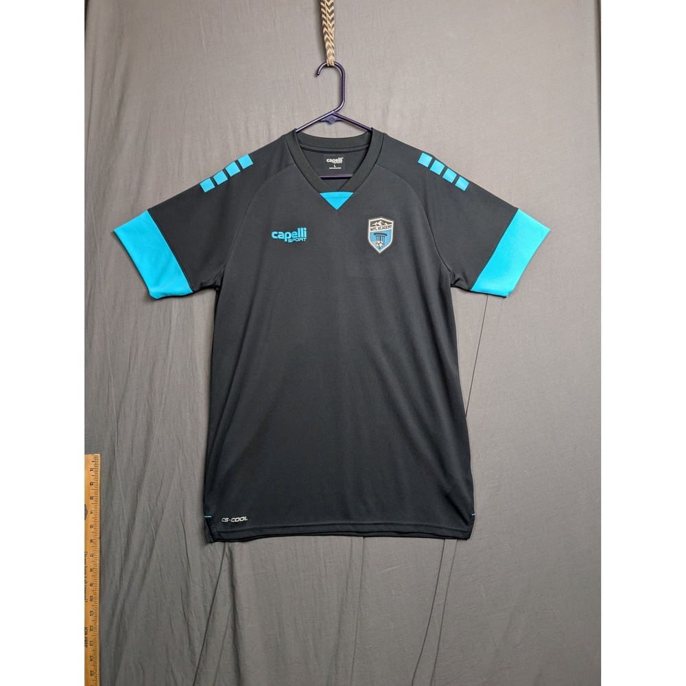 Capelli Sport WFC Academy Soccer Jersey‎ Mens Large Black Blue Athletic Tee